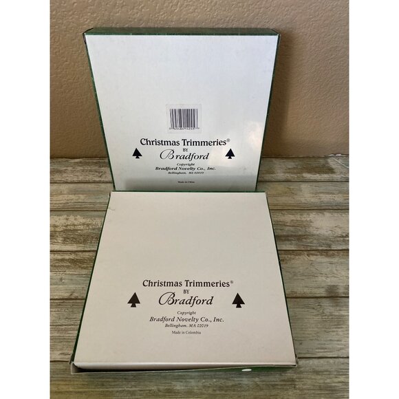 Set of 2 Vintage Bradford Christmas Trimmeries Glass Icicle Ornaments in Box - Picture 11 of 11